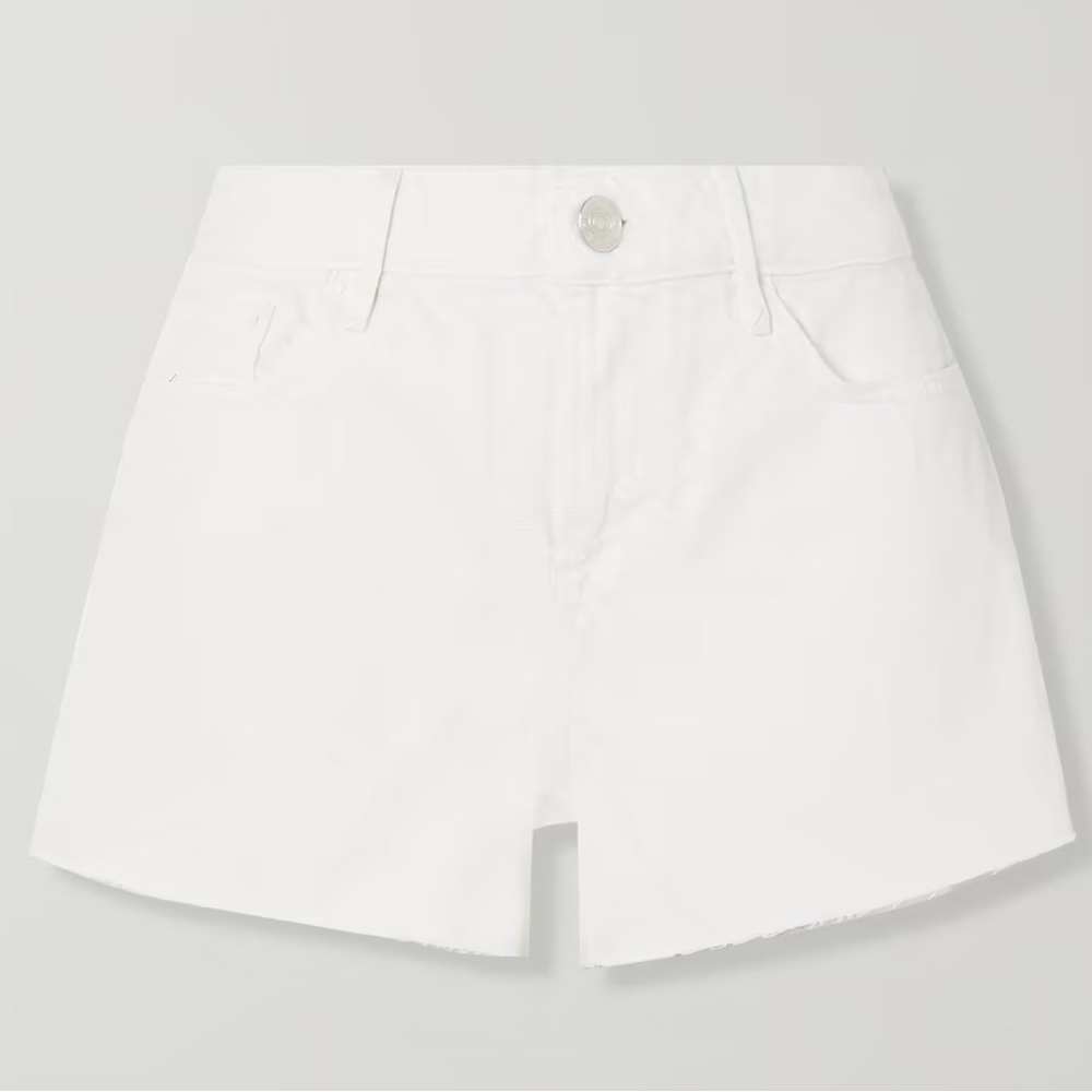 FRAME LE GRAND GARÇON SHORT white denim jean shorts mid rise size 29